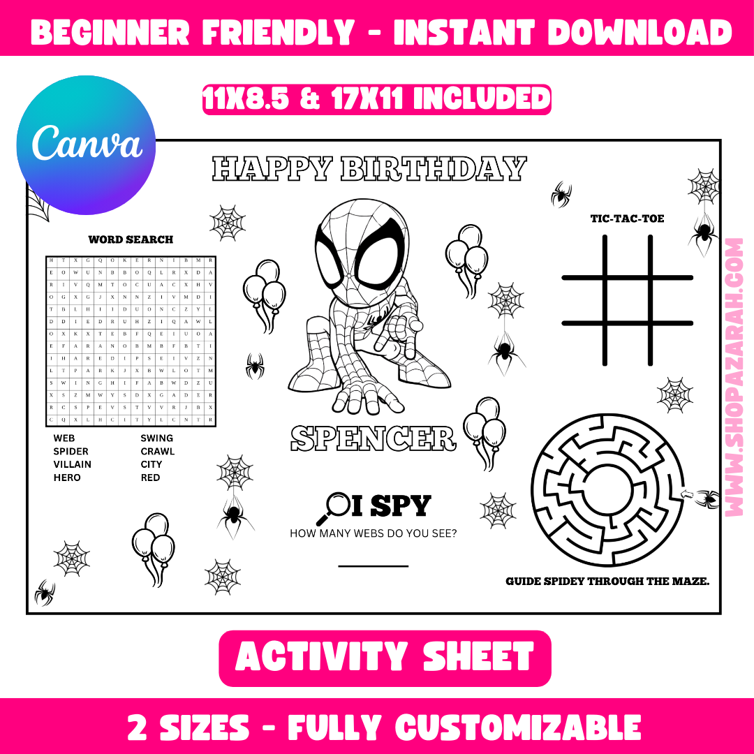 Spider-Man Activity Sheets