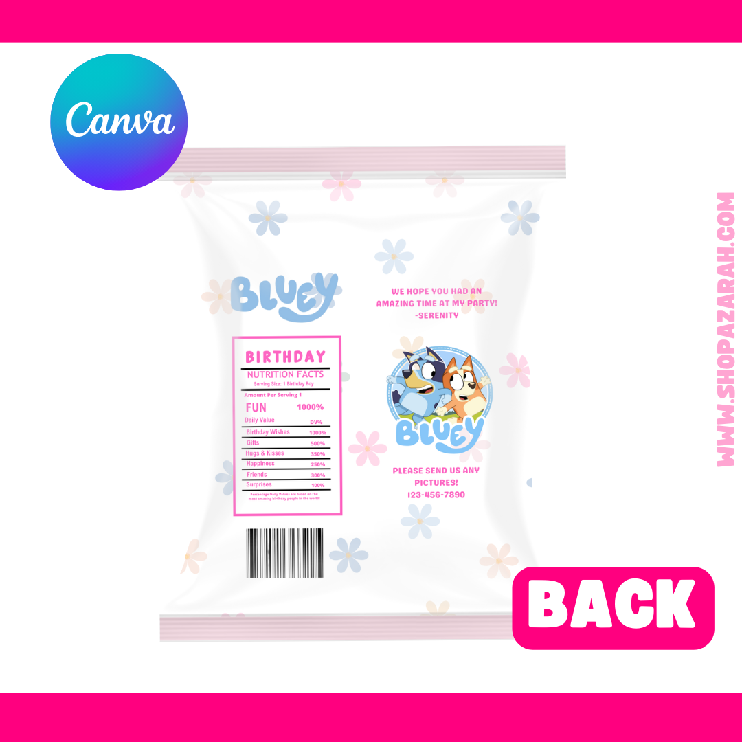 Bluey Chip Bag - Flowers