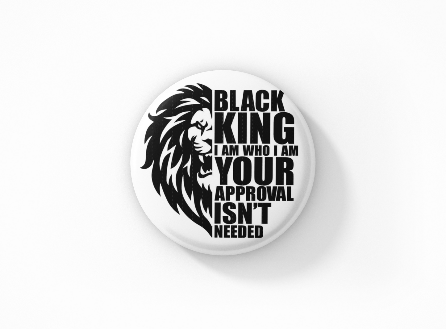 Black King Pinback Button