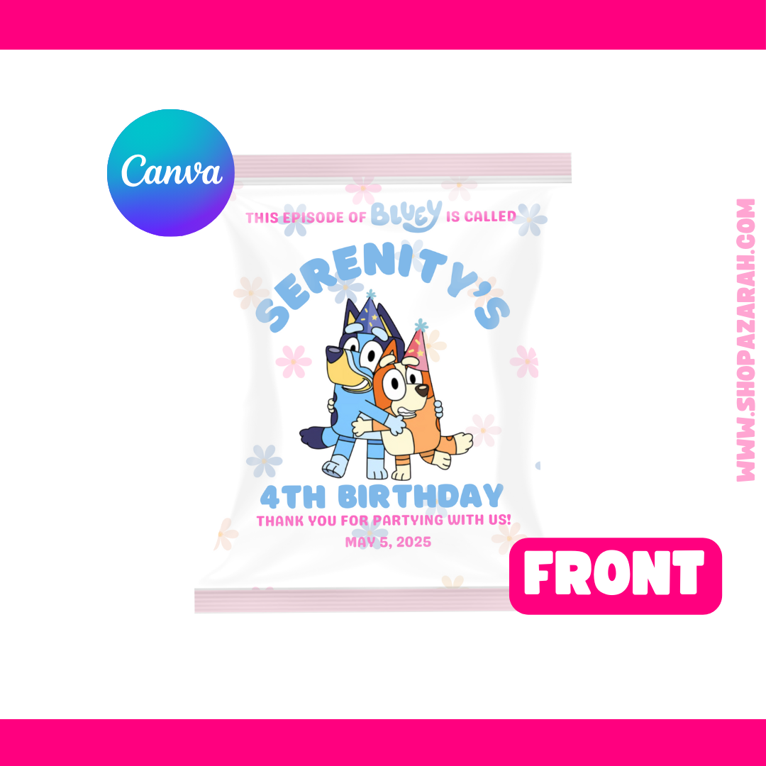 Bluey Chip Bag - Flowers