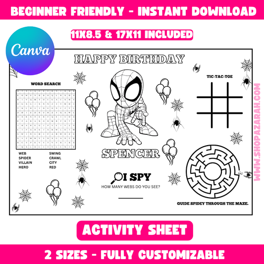 Spider-Man Activity Sheets