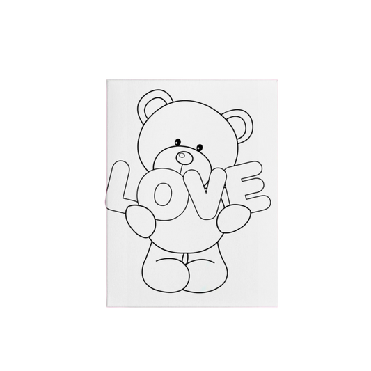 Pre-Sketched Canvas: Love Bear