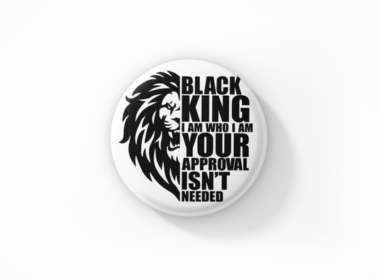 Black King Pinback Button